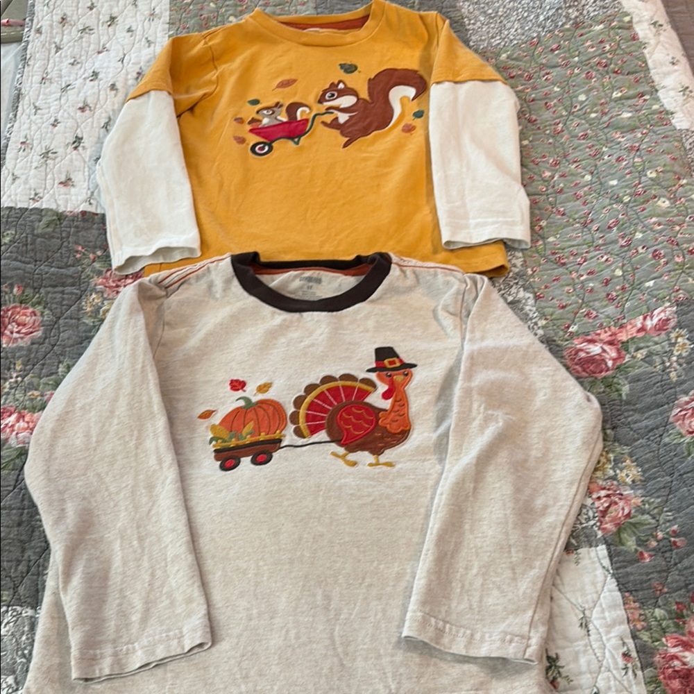 Gymboree Autumn-Themed Long Sleeve Shirts